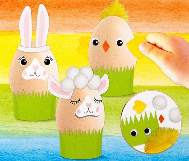 Easter Wood Egg Cups Crafts Paint Eggs Kids Toys Spring Party Decor Ornaments CO